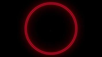 Animation colorful neon light geometric shape for text isolate on black background. video