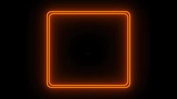 Animation colorful neon light geometric shape for text isolate on black background. video