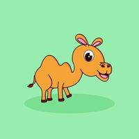cute camel cartoon character vector