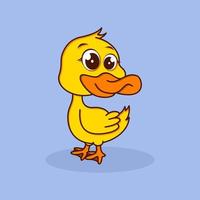 lindo personaje de dibujos animados de pato bebé vector