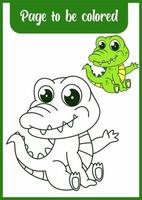 coloring book for kids, cute alligator vector