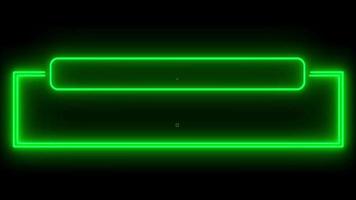 Animation colorful neon light geometric shape for text isolate on black background. video