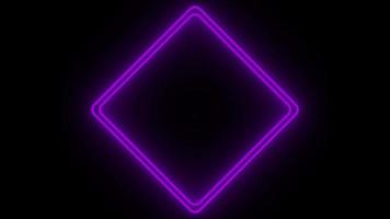 Animation colorful neon light geometric shape for text isolate on black background. video
