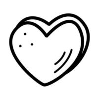 Heart vector doodle illustration. Drawing of a heart is a symbol of love, Valentine's Day.