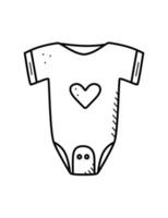 Baby bodysuit cartoon doodle. Vector illustration of newborn baby clothes.