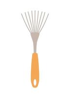 Rake garden tool, vector illustration doodle style gardening tools.