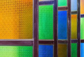 Colorful wooden window photo