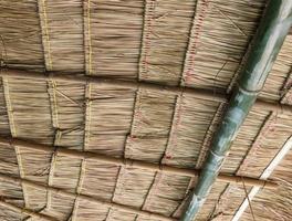 Thatch roof inside the old cottage. photo