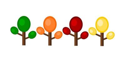 set icon trees vector