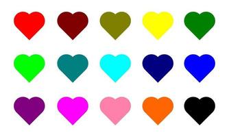 set of heart icons vector