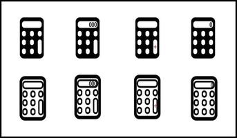 set of calculator icon isolated white background vector