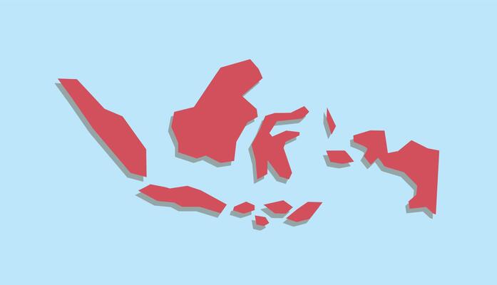 Indonesian map in flat design style for website, presentation, infographic and more