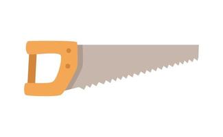 Hand saw doodle cartoon style. Vector illustration of the working tool hacksaw isolated on white.