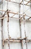 The wooden scaffolding photo