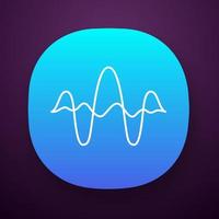 Overlapping curves, waves app icon. Vibration, noise amplitude level. Music, stereo frequency. Audio, digital soundwaves. UI UX user interface. Web or mobile application. Vector isolated illustration