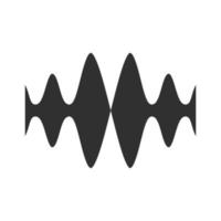 Sound, audio wave glyph icon. Silhouette symbol. Vibration, noise amplitude. Music rhythm frequency. Radio signal, voice recording logo. Energy wavy lines. Negative space. Vector isolated illustration