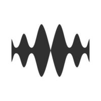 Sound, audio wave glyph icon. Silhouette symbol. Vibration, noise amplitude. Music rhythm frequency. Radio signal, voice recording logo. Energy wavy lines. Negative space. Vector isolated illustration