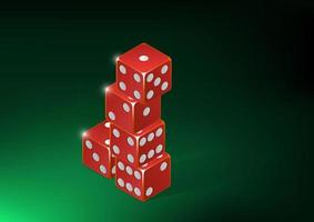 Stack of red dice vector