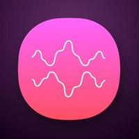Abstract fluid waveforms app icon. Music rhythm, digital soundwave, frequency curves. Asymmetrical wavy lines. UI UX user interface. Web or mobile application. Vector isolated illustration