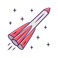 Rocket color icon. Missile, spacecraft, aircraft. Launch vehicle for artificial satellites. Human spaceflight. Space exploration. Interplanetary travel. Isolated vector illustration