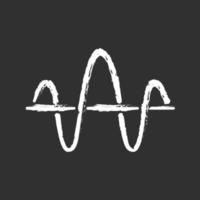 Soundwave chalk icon. Function and axis. Music rhythm frequency. Digital sound, audio wave. Voice recording, radio signal sign. Vibration amplitude level. Isolated vector chalkboard illustration