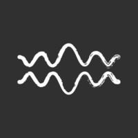 Fluid wave chalk icon. Flowing wavy lines. Music rhythm, soundwave. Equalizer, sound volume level abstract curve. Audio, stereo frequency, waveform. Isolated vector chalkboard illustration