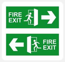 señal de salida con icono de hombre corriendo, señal de puerta de salida de emergencia verde. icono en ilustración vectorial.