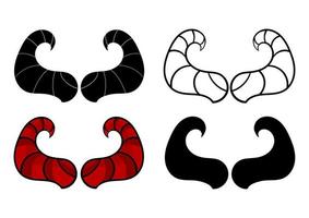 a collection of illustrations of horns vector