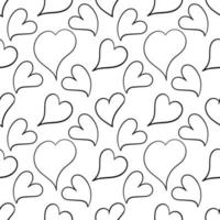 seamless pattern hand drawn heart vector