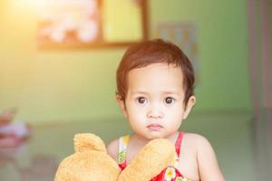 Portrait of adorable little girl photo