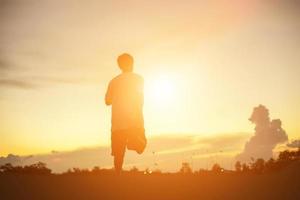 Man in the sunset photo