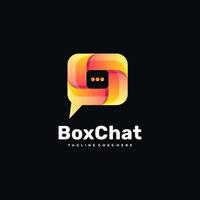 Vector Logo Illustration Box Chat Gradient Colorful Style.