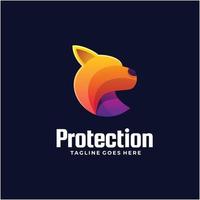 Vector Logo Illustration Protection Gradient Colorful Style.