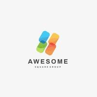 Vector Logo Illustration Awesome Gradient Colorful Style.