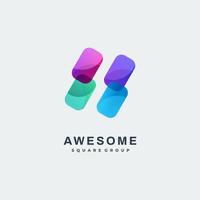 Vector Logo Illustration Awesome Gradient Colorful Style.