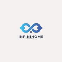 Vector Logo Illustration infinity Home Gradient Colorful Style.