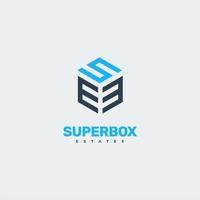 super caja de logotipo vectorial vector