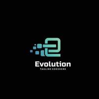 Vector Logo Illustration Evolution Gradient Colorful Style.