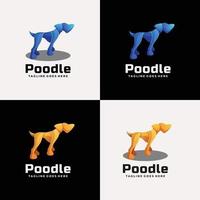 Vector Logo Illustration Poodle Gradient Colorful Style.