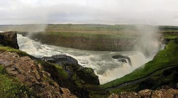 A view of the Gulfoss Waterfall in Iceland photo