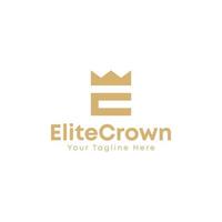 Initial E Crown Logo Vector