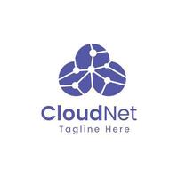 cloud link net logo vector