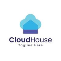 logotipo de la casa de la nube vector