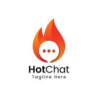 logotipo de chat caliente vector