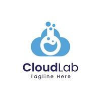 logotipo de laboratorio en la nube vector