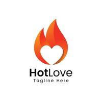 logotipo de amor caliente vector