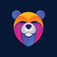 vector de logotipo degradado colorido cabeza de oso