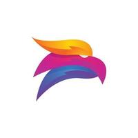 logotipo de degradado colorido de cabeza de águila vector