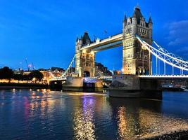 A view of Tower Bridge at night photo