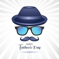 Happy fathers day cap and spectacles on mustache card design vector